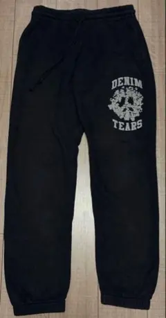 DENIM TEARS ブラック スウェットパンツ M ロゴプリント