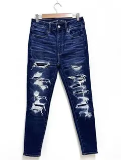 【希少】AMERICAN EAGLE 加工 ダメージジェギング デニム US6Sのサムネイル