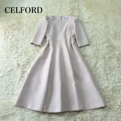 CELFORD トリプルクロスワンピース 千鳥格子 Aライン ワンピース 38 