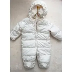 ホワイト フード付きジャンプスーツ