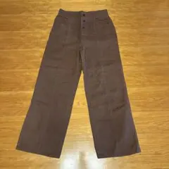 GU ハイウエストボタンフライパンツ ブラウンのサムネイル
