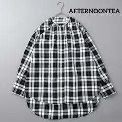 AFTERNOONTEA アフタヌーンティー チェック比翼ボタンブラウス MR