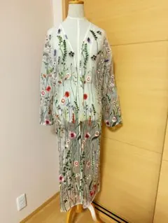 AMERI VINTAGE アメリヴィンテージ 花柄ロングカーディガン 黒 - メルカリ