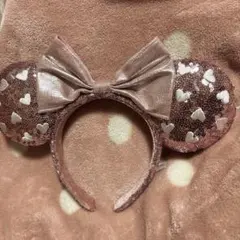 ディズニーカチューシャ　ピンクスパンコールミニー