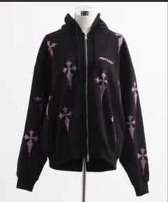 REFLEM ラインストーン Parker purple REFLEM パーカー 「REFLEM/レフレム」クロス総柄ラインストーン