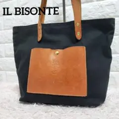 イルビゾンテ IL BISONTE キャンバス レザーポケット トートバッグ