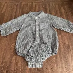 apres les cours 70cm チェック　サッカー生地　ロンパース