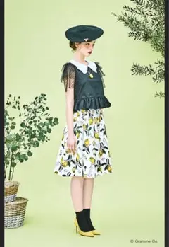 Q-pot．ハニカム レース ペプラムブラウス　黒