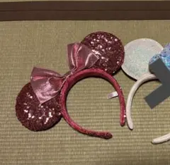 ディズニー カチューシャ ミニー ファンキャップ スパンコール ラメ ピンク