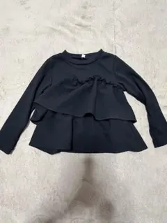 西松屋　トップス　フリル付き黒長袖