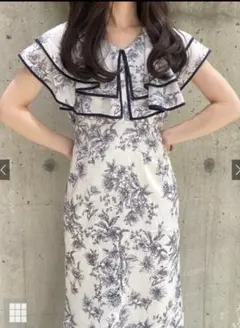 GRL 花柄配色パイピングフリル ワンピース トワルドジュイ al145
