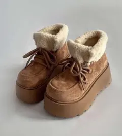 厚底ムートンブーツ ブラウン