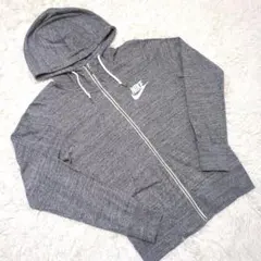 美品 NIKE ナイキ ジップアップパーカー フーディー グレー L