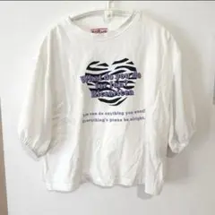 袖シフォンカットソー♡美品　七分丈　アルジー　ラブトキ系