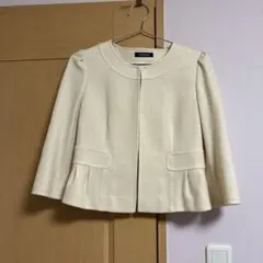 NEWYORKER アイボリー ノーカラージャケット