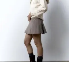 美品　ZARA ボックス　チェック　プリーツスカート