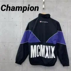 Champion チャンピオン フルジップナイロンジャケット M 黒紫