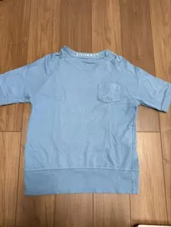 INHERIT 胸ポケット付き Tシャツ ブルー