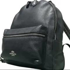 ✨美品✨コーチ リュック ミディアム チャーリー ペブルレザー ブラック