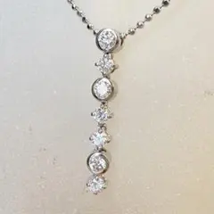 ＜K18WG＞ダイヤモンド　ネックレス　0.51ct
