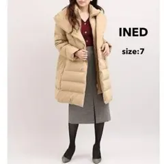 INED ラップ風ロングダウンコート イネド ダウン コート 定価22000円.