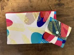 コイン　カードケースと通帳がすっぽり入るポーチ