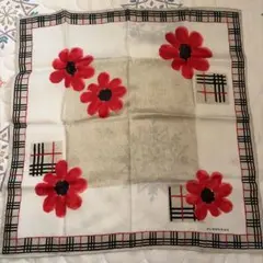 BURBERRY 花柄 シルクハンカチ 約50cm
