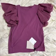 新品★ フリルスリーブニット　OPEQUE.CLIP ワールド