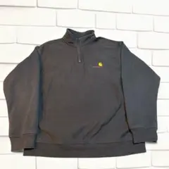 Carhartt ブラック ハーフジップ スウェット