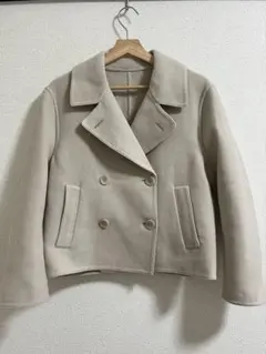 UNIQLO ダブルフェイスショートコート ベージュ レディース【S】のサムネイル