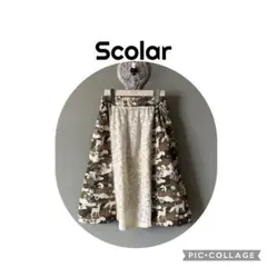 ScoLar スカラー 鹿柄 カモフラ レース フレアスカートのサムネイル