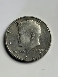 1964年】ケネディハーフダラー銀貨1枚 ミントマーク無し - メルカリ