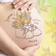 マタニティフォト マタニティフォトシール ベリーペイント セルフ かわいいお洒落