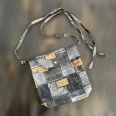 ハンドメイド　デニム風サコッシュ バッグ