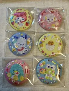 サンリオキャラクターズ　刺繍缶バッジ 6個まとめ売り