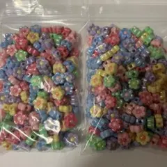 週末価格　オーロラカラフルお花ビーズ150個×2