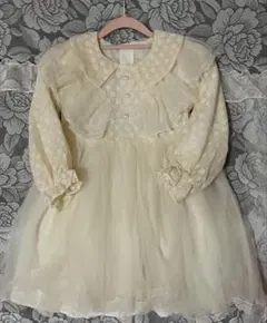 ベビーフォーマル キッズドレスワンピースベージュ発表会結婚式パーティ誕生日120