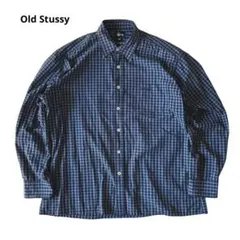90s Old Stussy チェックシャツ 紺タグ USA製