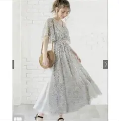 ✨新品✨GRLフレアスリーブダルメシアン柄カシュクールワンピース