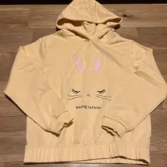 H&M ウサギプリント イエローパーカー 122/128