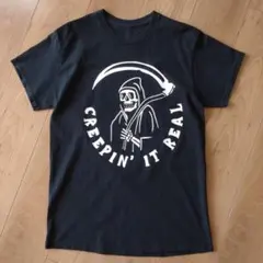 SPRIT Tシャツ/半袖/CREEPIN' IT REAL/黒/古着/M