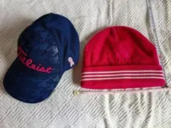 adidas ニット帽 ピンク Titleist 紺　キャップ