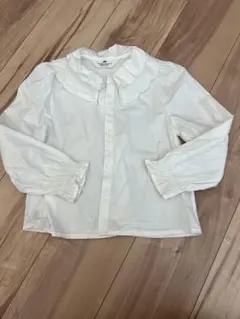 H&M フリル ホワイト長袖シャツ 100cm~ 子供服