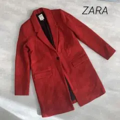 ZARA TRF ザラトラファルック ウール混 赤 チェスターコート Mのサムネイル