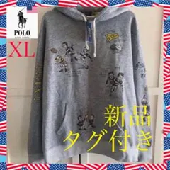 極レア 新品 USA ポロラルフローレン メンズ パーカー ラグビー柄 XL