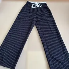 ストライプ柄 ワイドパンツ イージーパンツ
