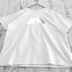 a001　ユアーズ　シルバー箔　プリント　Tシャツ　F　ホワイト　ゆったりのサムネイル