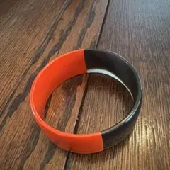 美品　バイカラー バングル オレンジ ブラックのサムネイル
