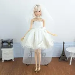 1598※momokodoll服※アイボリーのウェディングドレスセット※ 1598※momokodoll服※アイボリーのウェディングドレスセット※ - メルカリ