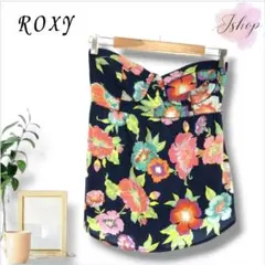 美品★ ROXY ロキシイ トップス ベアトップ 花柄 重ね着　933172
